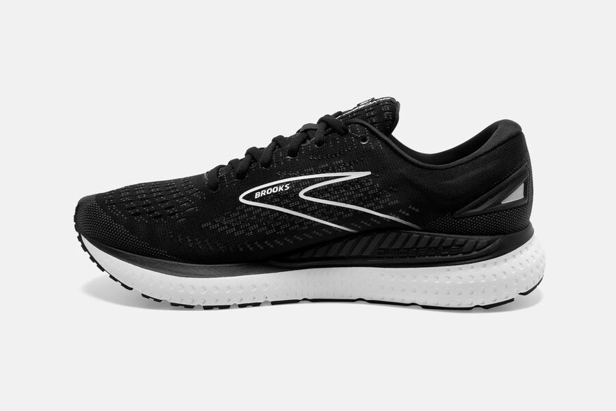 Brooks Running Shoes - Glycerin GTS 19 Road Mens - Black/White - XGS-782915